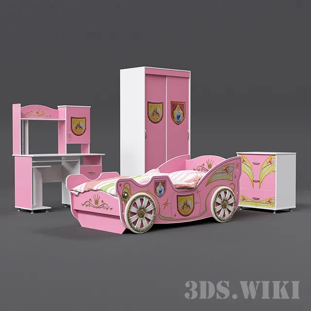 child-room – Furniture set “Princess” 3D Model
