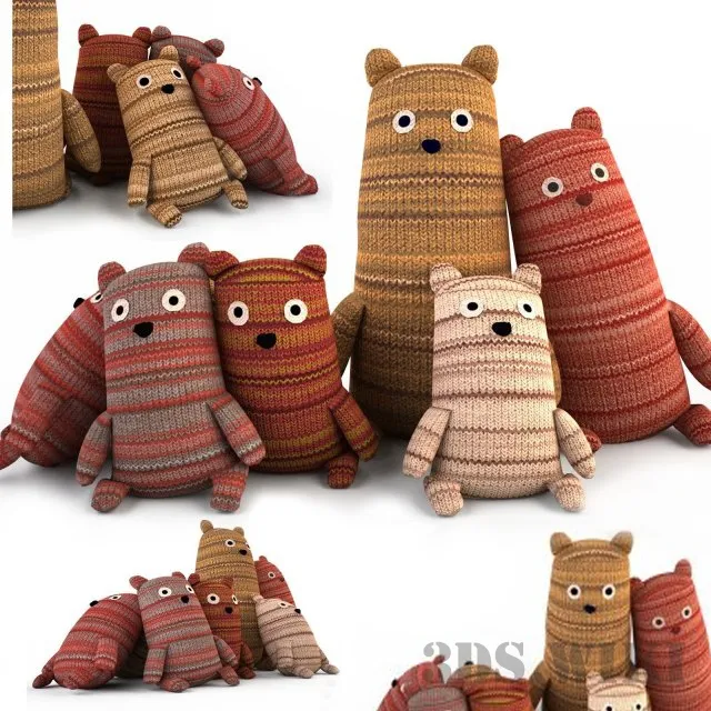 child-room – Knitted bears 3D Model