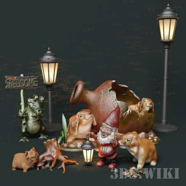 child-room – Old toys and tabletop decorations 3D Model