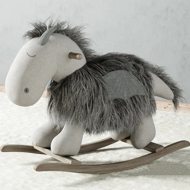 child-room – Plush Rocking dragon toy 1 3D Model
