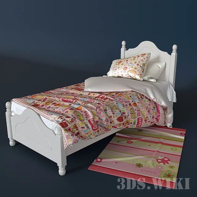 child-room – Provence style baby bed 3D Model