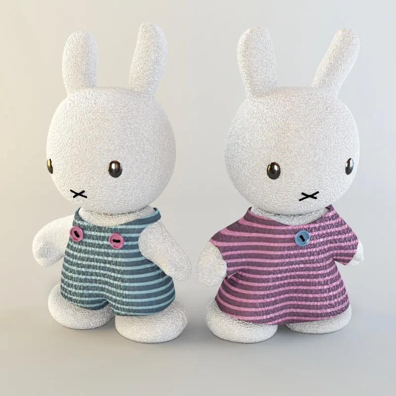 child-room – Rabbits soft toys 3D Model