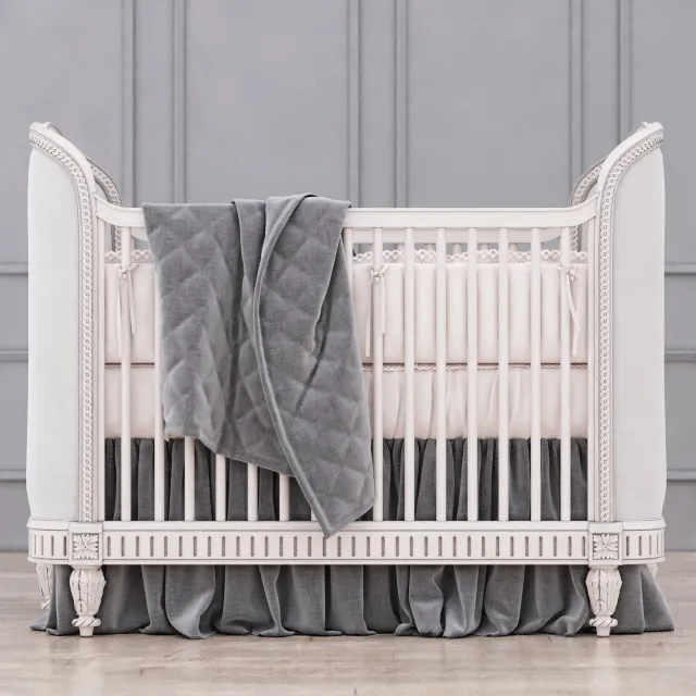 child-room – RH Belle upholstered Crib 8 3D Model