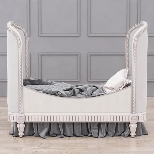 child-room – RH Belle Upholstered toddler bed (Antique Grey Mist) 3D Model