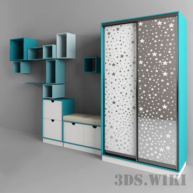 child-room – Shelves and cabinets 3D Model