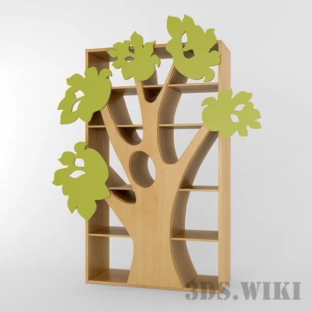 child-room – Showcase with wood 3D Model