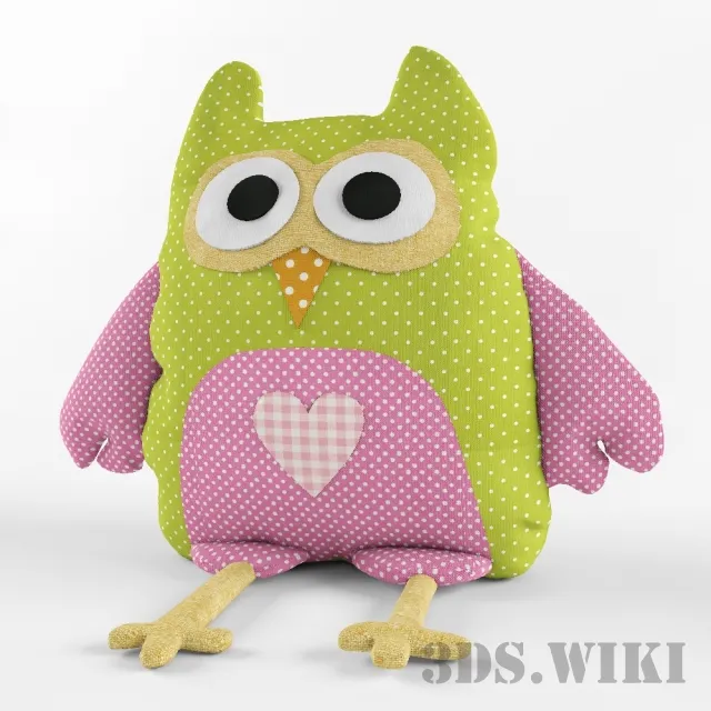 child-room – Stuffed toy owl 3D Model