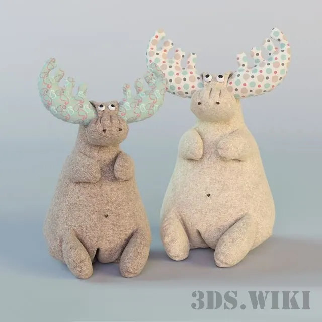 child-room – Stuffed toys moose 3D Model