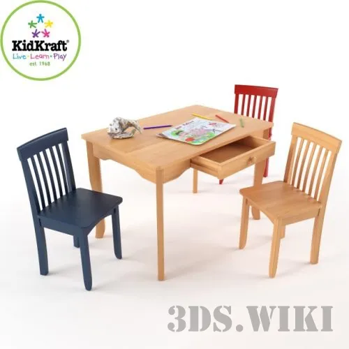 child-room – Table and chair Avalon 3D Model