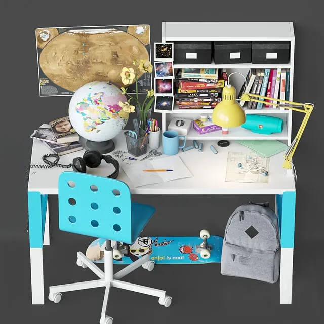 child-room – Table for schoolboy 3D Model