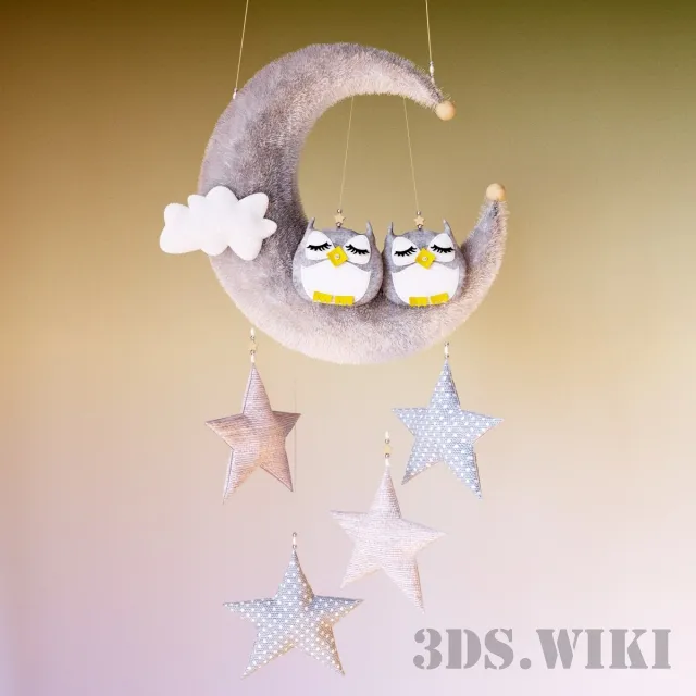 child-room – Toy moon and stars 3D Model