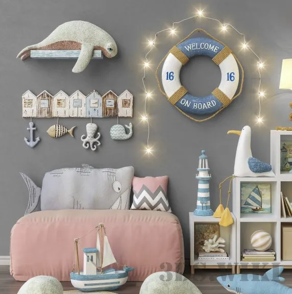 child-room – Toys and furniture set 3D Model