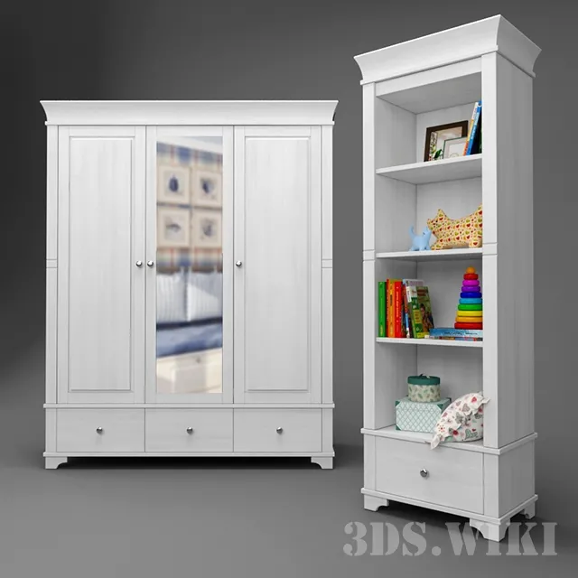 child-room – Wardrobe and shelving Bailey 3D Model