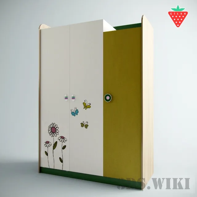 child-room – Wingy wardrobe 3 doors WY-1002 3D Model