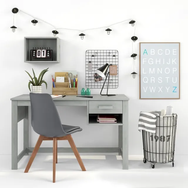 child-room – Writing Table and Decor 3D Model