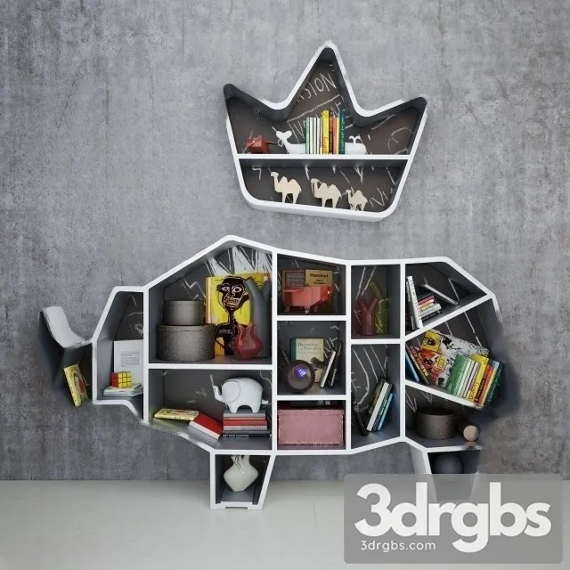 Children Bookshelf 3D Model Download Children Bookshelf 3D Model Download