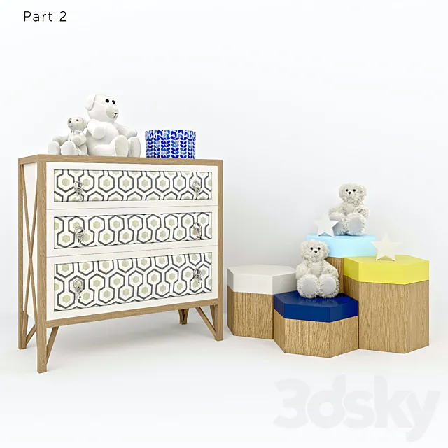 Children furniture nicola bacci tiramisu (part2) 3D Model Children furniture nicola bacci tiramisu (part2) 3D Model