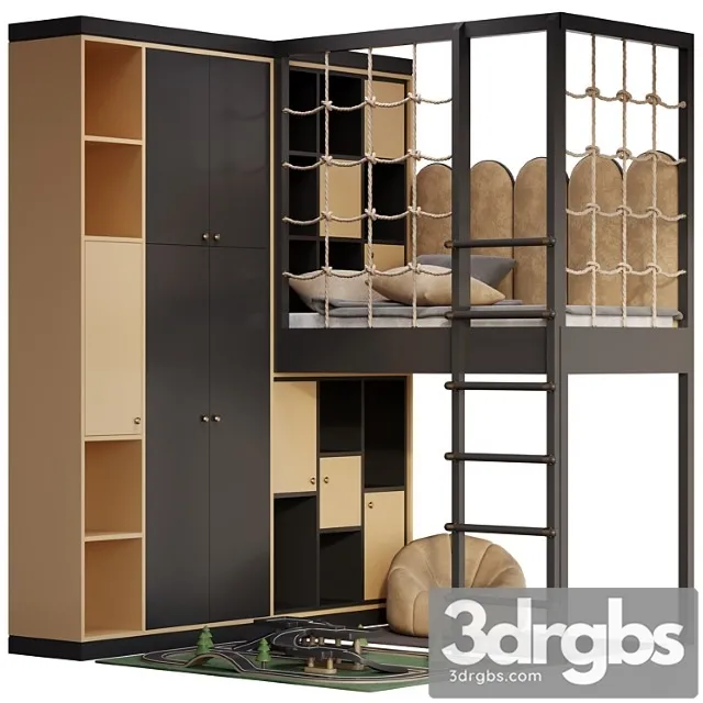 Children Furniture Set 01 3D Model Download