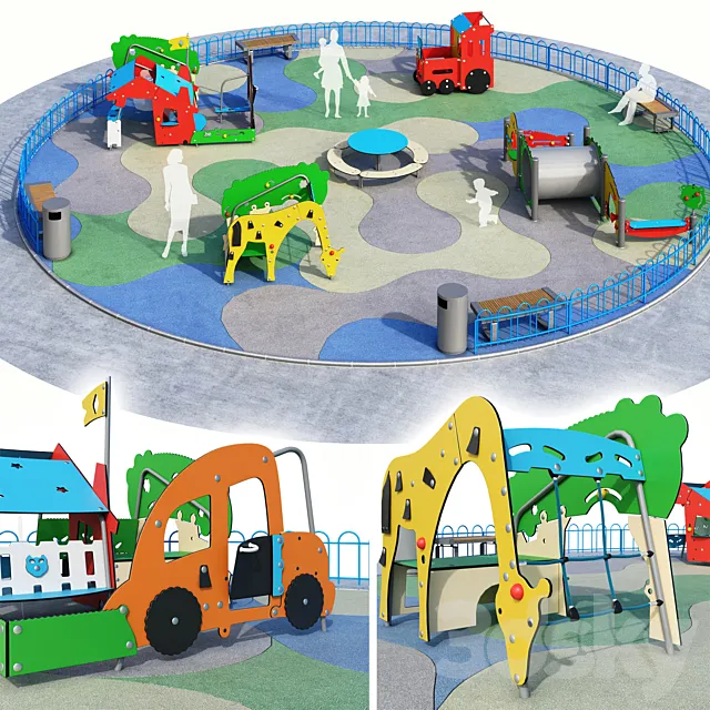 Children playground Kompan. Playground 3D Model Children playground Kompan. Playground 3D Model
