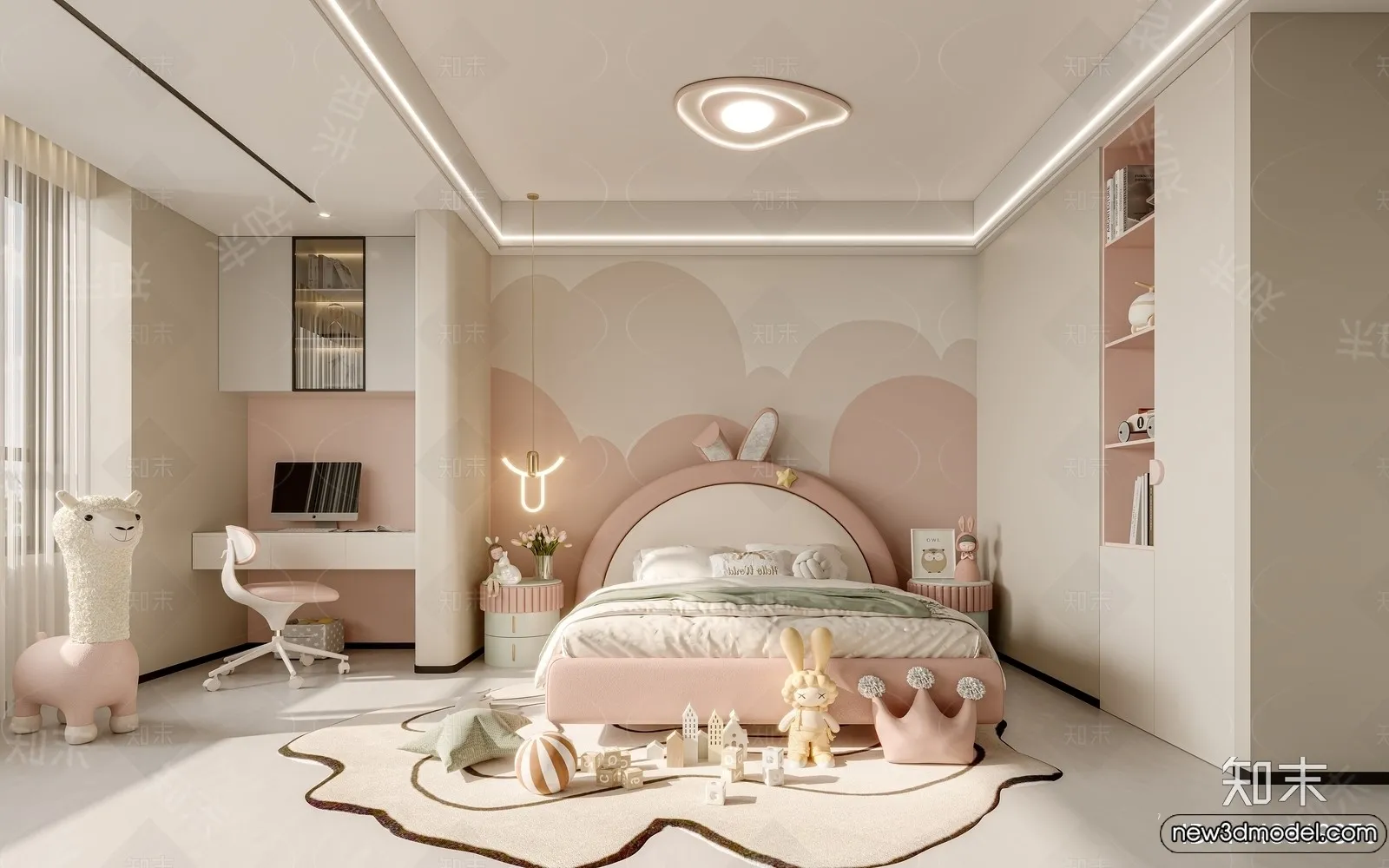 Children Room – 3D Interior Scene – Girl Room – 180 Children Room – 3D Interior Scene – Girl Room – 180