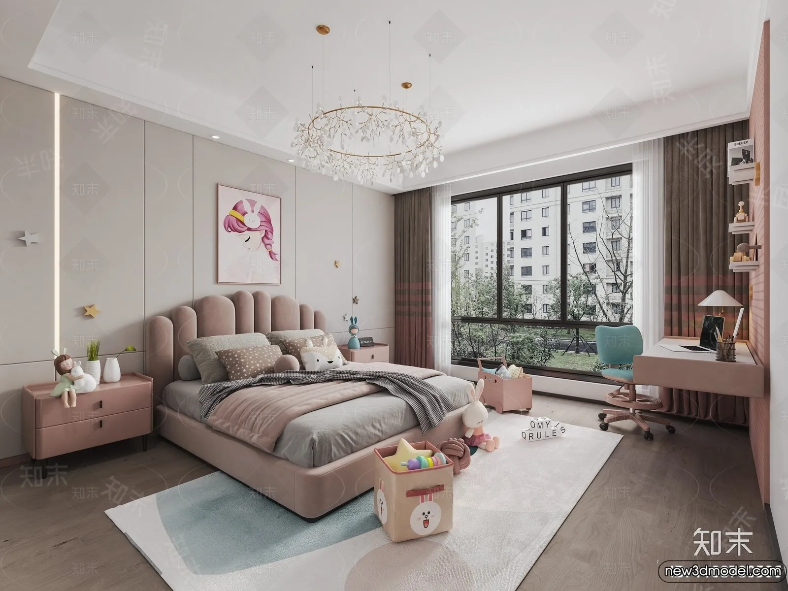 Children Room – 3D Interior Scene – Girl Room – 185 Children Room – 3D Interior Scene – Girl Room – 185