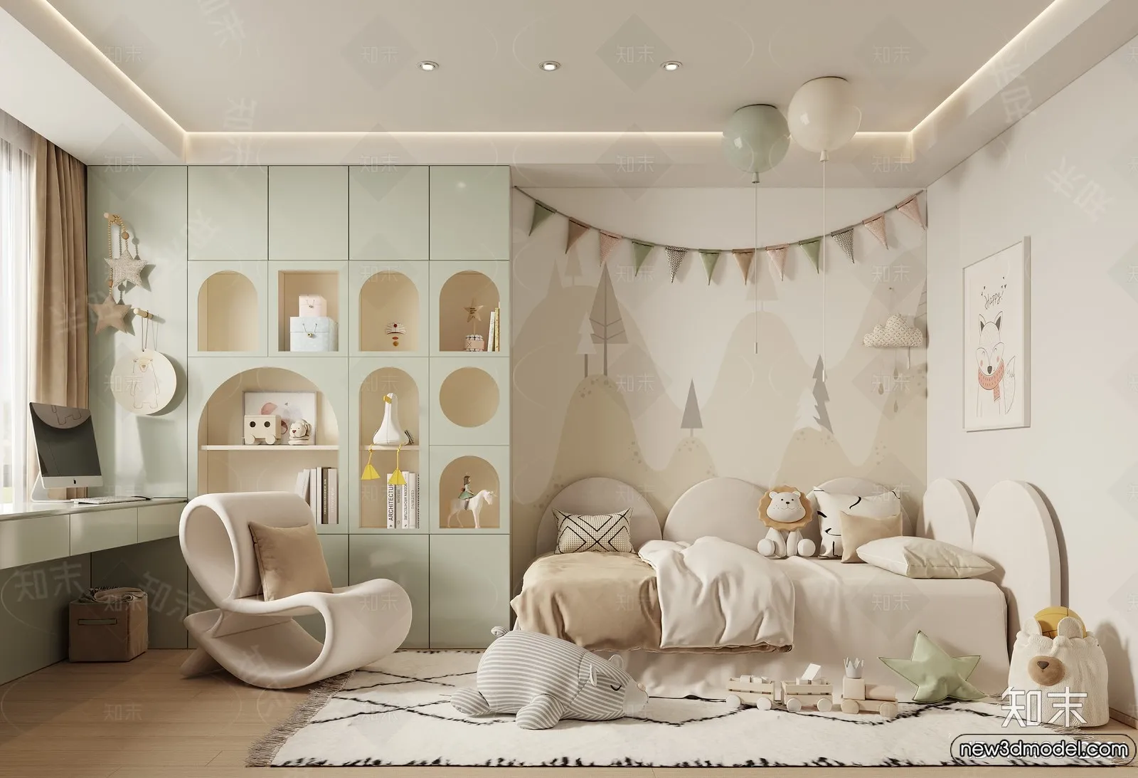 Children Room – 3D Interior Scene – Girl Room – 187 Children Room – 3D Interior Scene – Girl Room – 187