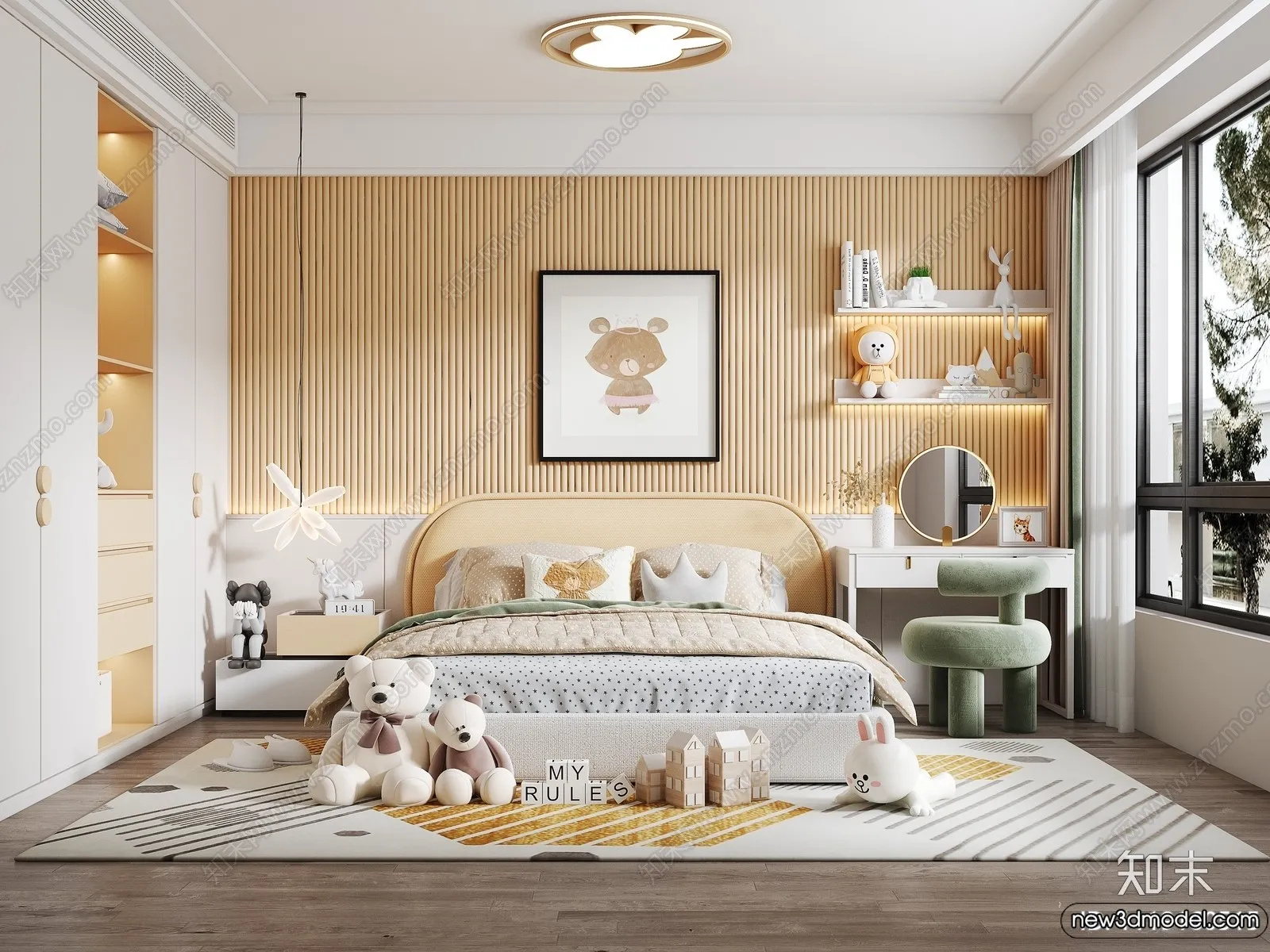 Children Room – 3D Interior Scene – Girl Room – 191 Children Room – 3D Interior Scene – Girl Room – 191