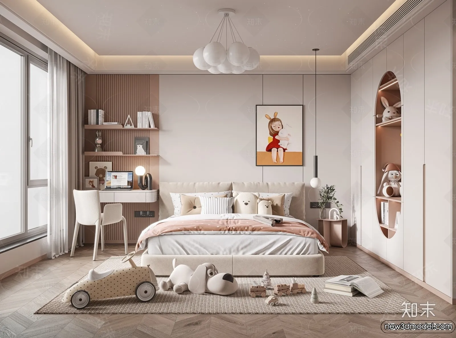 Children Room – 3D Interior Scene – Girl Room – 204 Children Room – 3D Interior Scene – Girl Room – 204