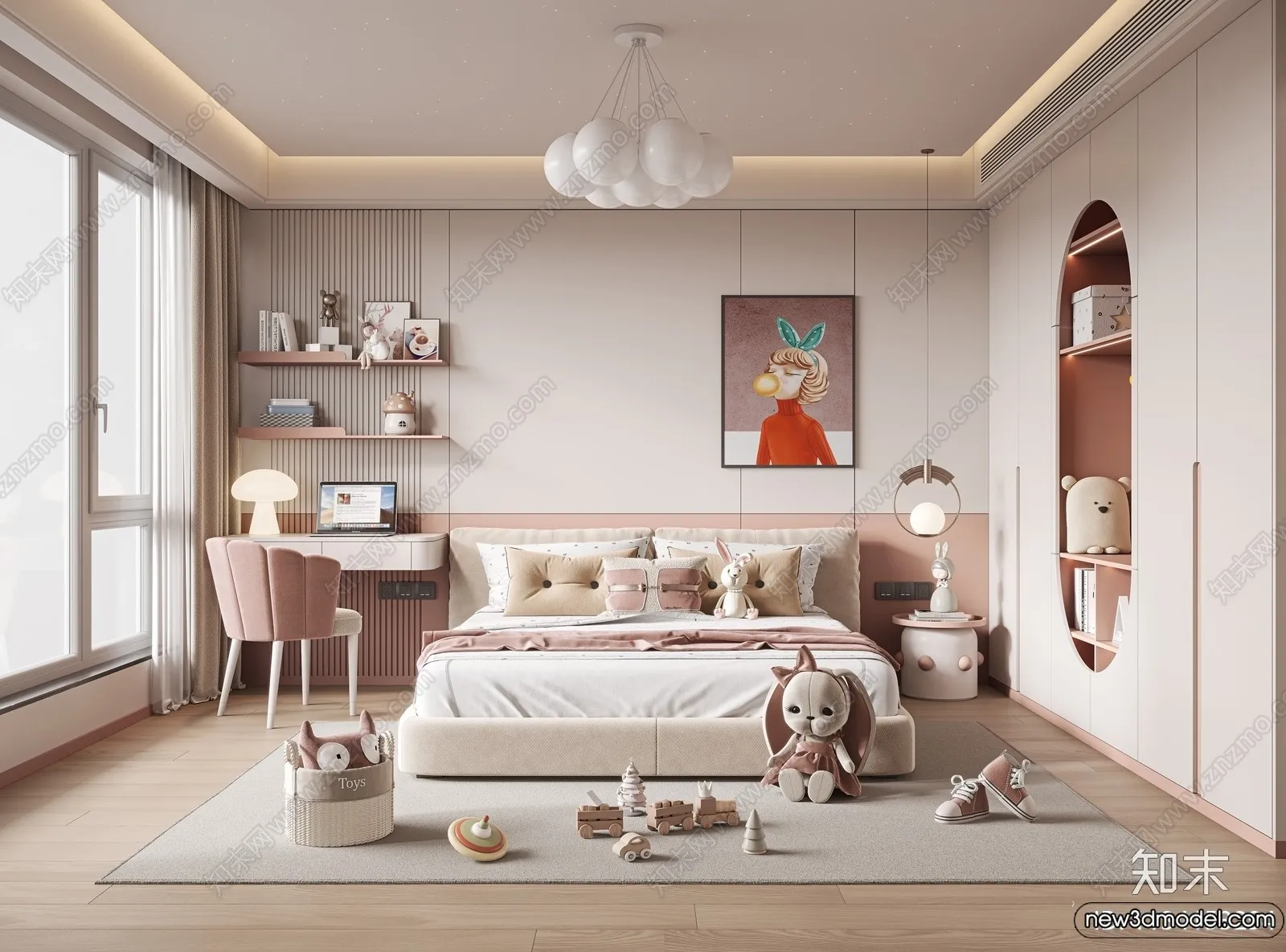 Children Room – 3D Interior Scene – Girl Room – 212 Children Room – 3D Interior Scene – Girl Room – 212