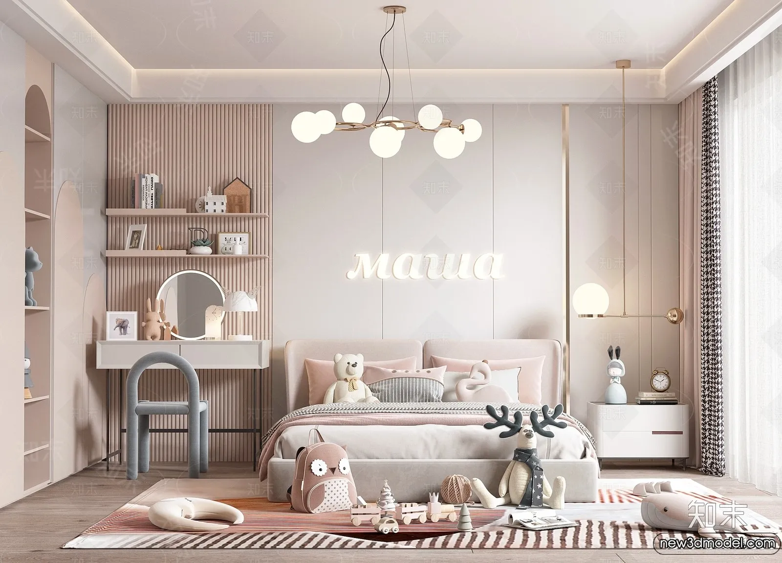 Children Room – 3D Interior Scene – Girl Room – 214 Children Room – 3D Interior Scene – Girl Room – 214