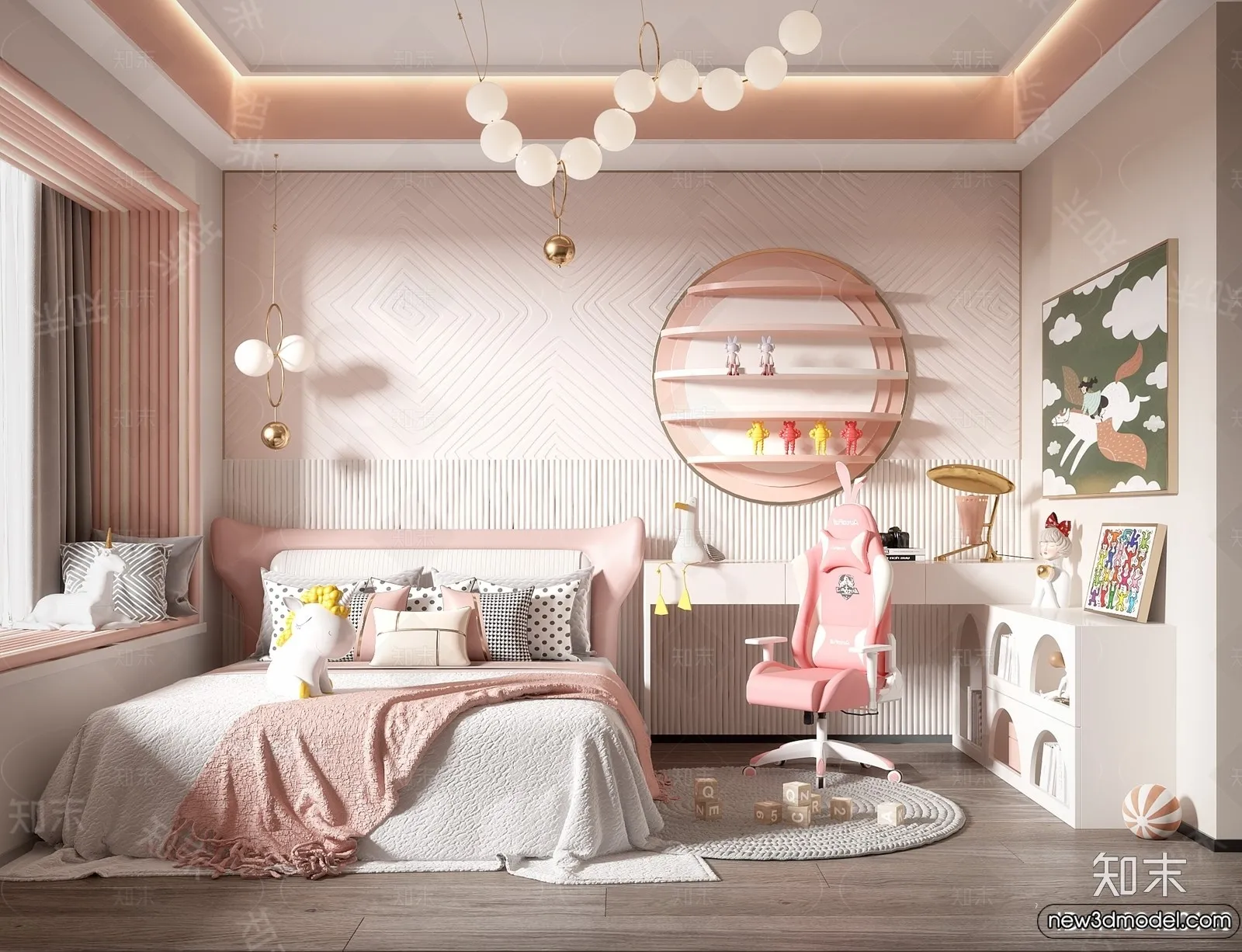 Children Room – 3D Interior Scene – Girl Room – 216 Children Room – 3D Interior Scene – Girl Room – 216