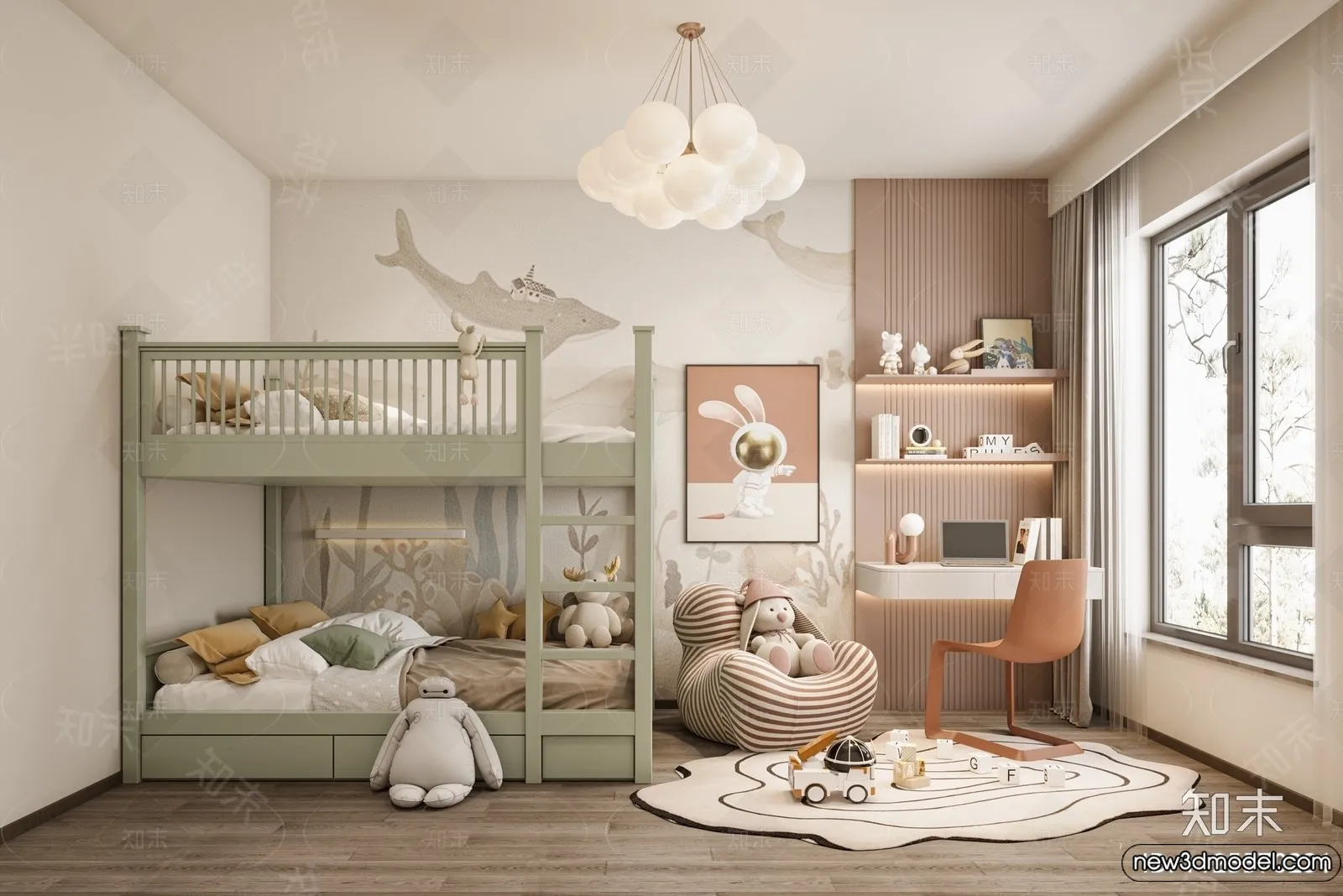 Children Room – 3D Interior Scene – Girl Room – 217 Children Room – 3D Interior Scene – Girl Room – 217