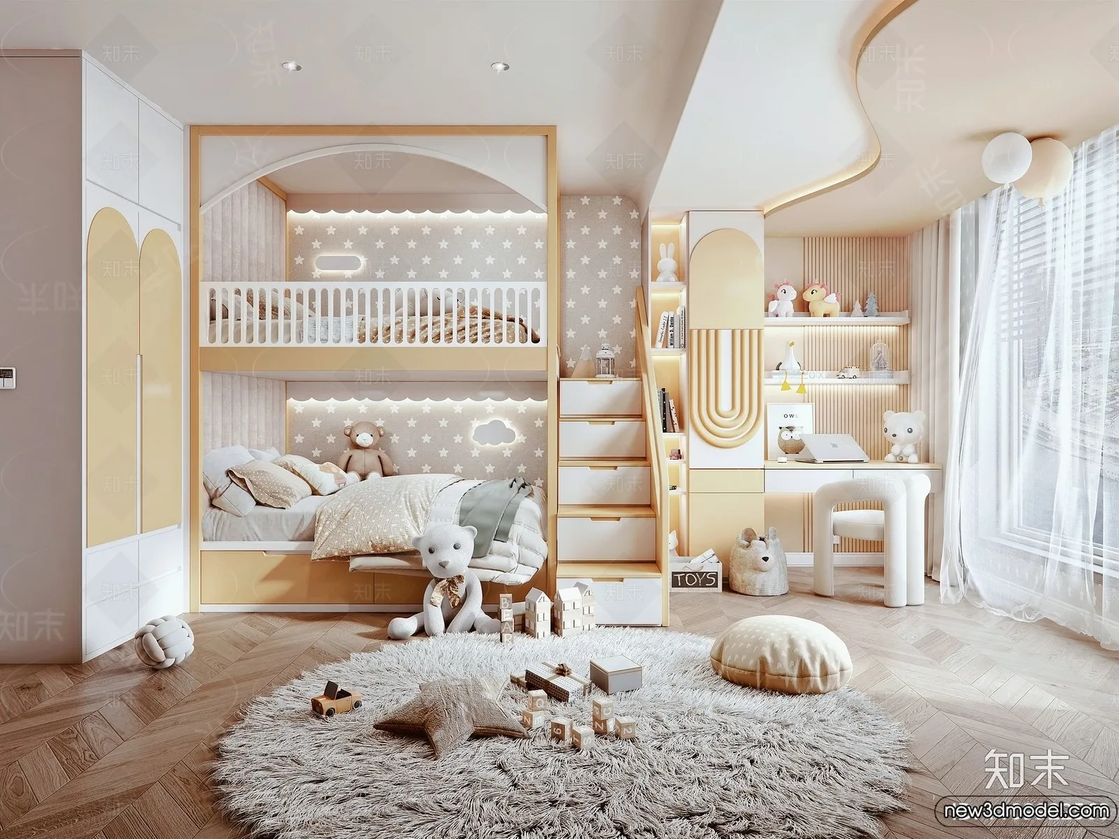 Children Room – 3D Interior Scene – Girl Room – 218 Children Room – 3D Interior Scene – Girl Room – 218