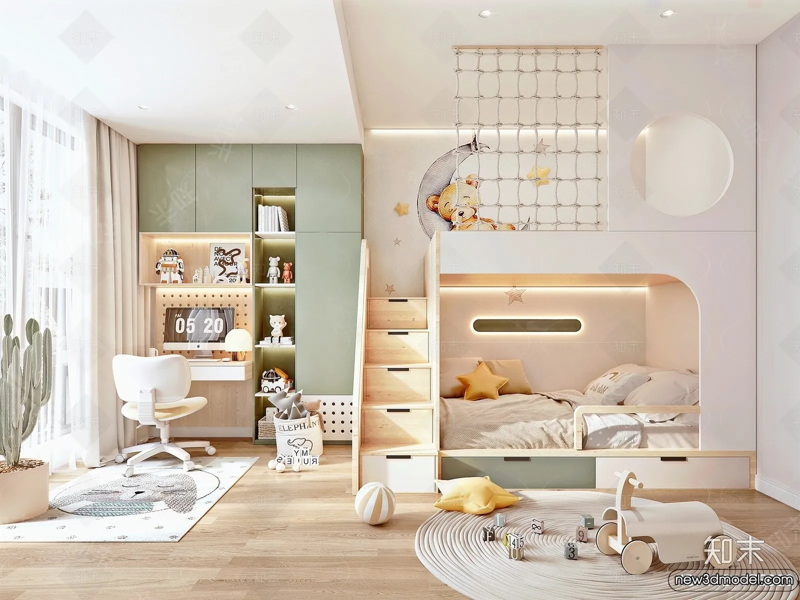 Children Room – 3D Interior Scene – Girl Room – 219 Children Room – 3D Interior Scene – Girl Room – 219