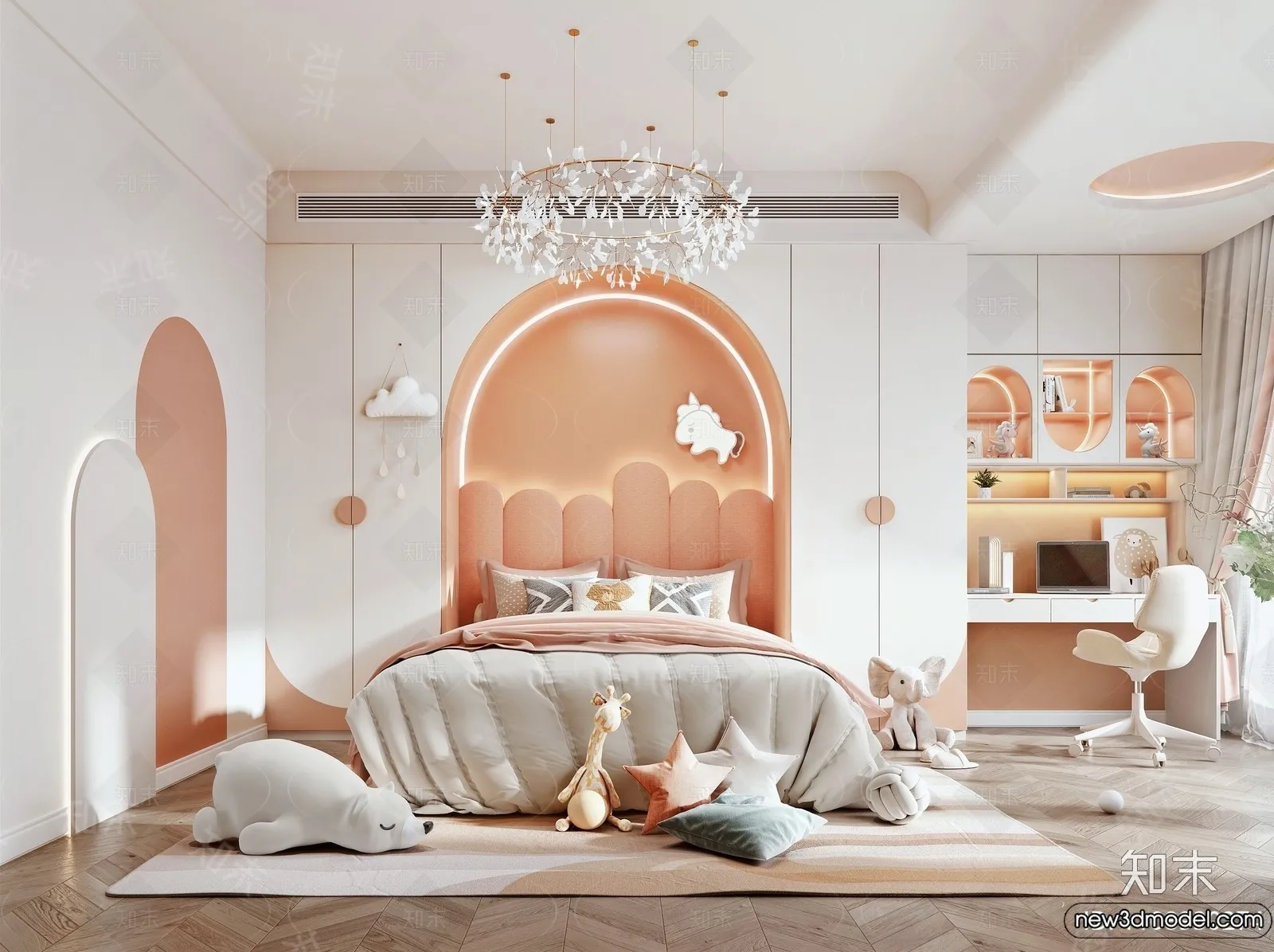 Children Room – 3D Interior Scene – Girl Room – 221 Children Room – 3D Interior Scene – Girl Room – 221