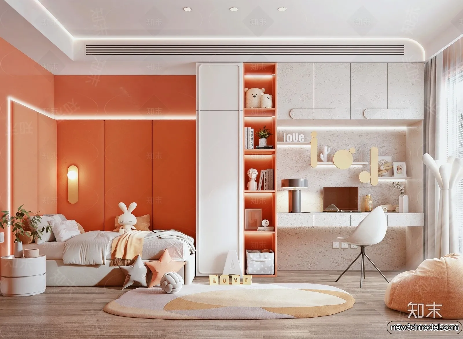 Children Room – 3D Interior Scene – Girl Room – 229 Children Room – 3D Interior Scene – Girl Room – 229