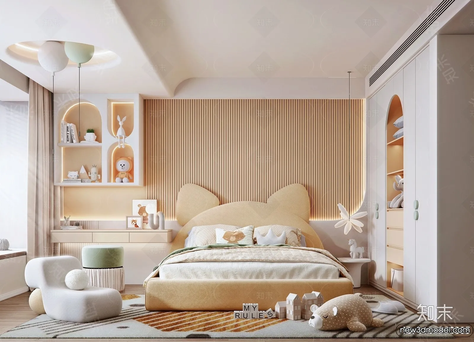 Children Room – 3D Interior Scene – Girl Room – 230 Children Room – 3D Interior Scene – Girl Room – 230