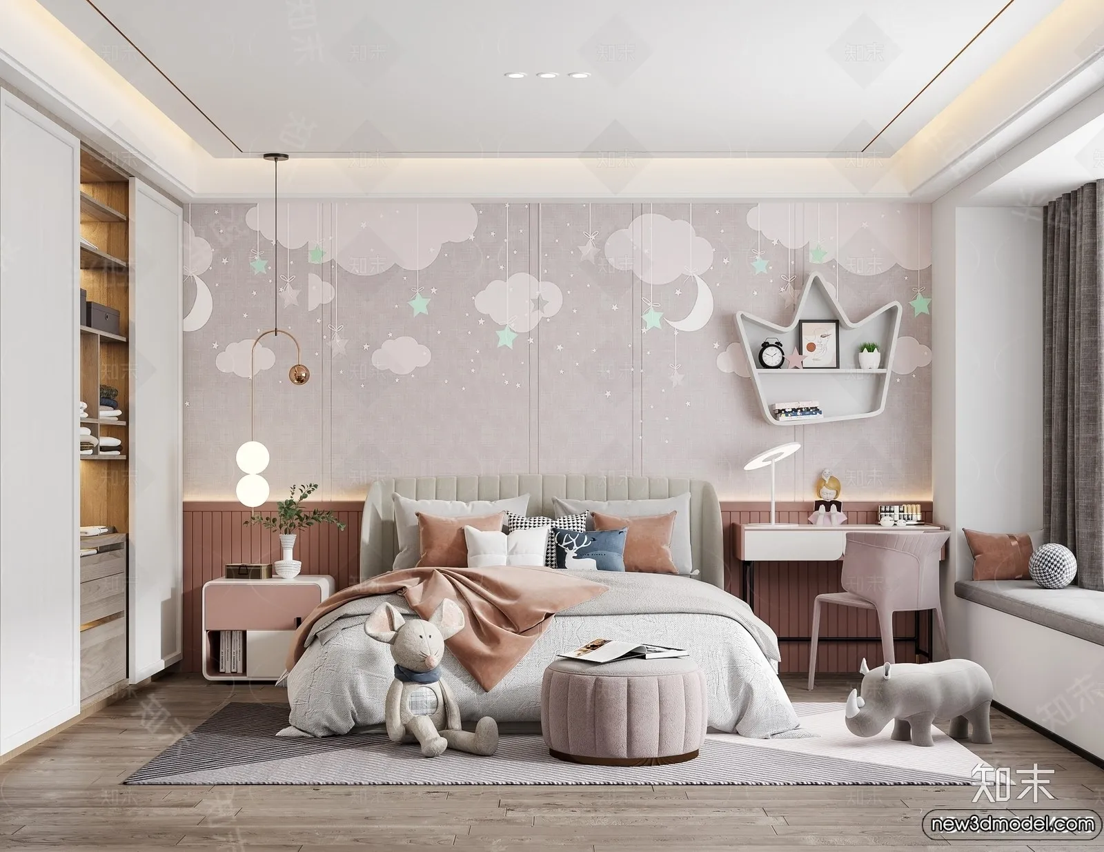 Children Room – 3D Interior Scene – Girl Room – 231 Children Room – 3D Interior Scene – Girl Room – 231