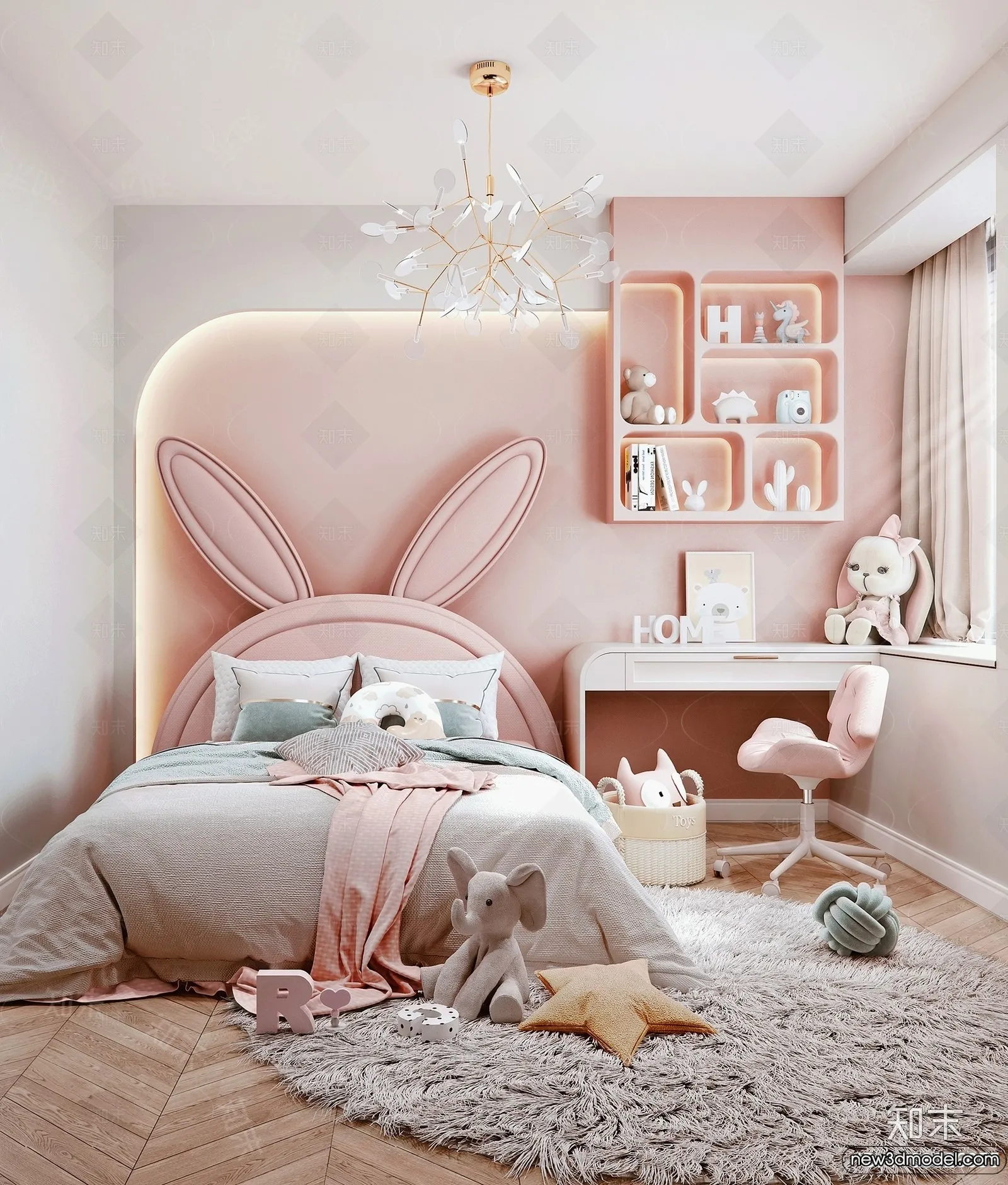 Children Room – 3D Interior Scene – Girl Room – 236 Children Room – 3D Interior Scene – Girl Room – 236