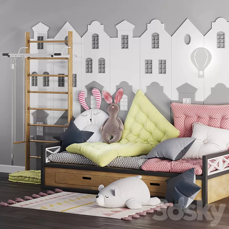 children room set 2 3D Model