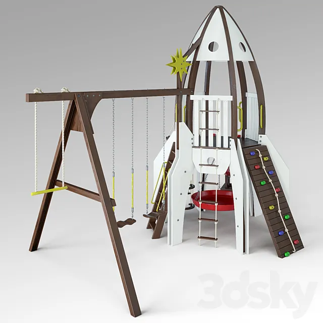 Children slide “Rocket” 3D Model Children slide “Rocket” 3D Model