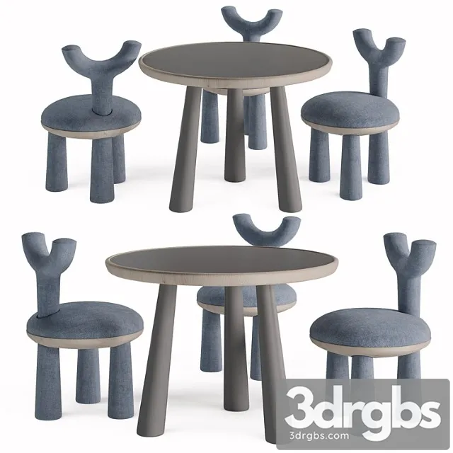 Children Table and Chairs Set by Flow 3D Model Download