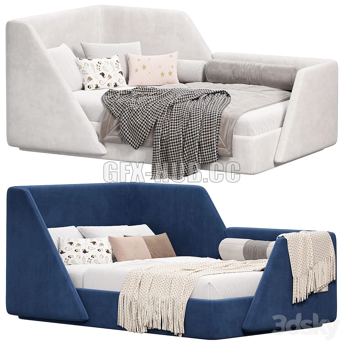 CHILDREN TEEN ADULTS SINGLE BED ESTETA 3D Model CHILDREN TEEN ADULTS SINGLE BED ESTETA 3D Model