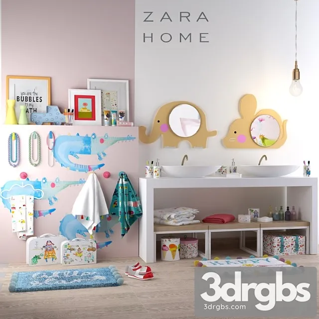 Childrens Bath Set Zara Hom 3D Model Download
