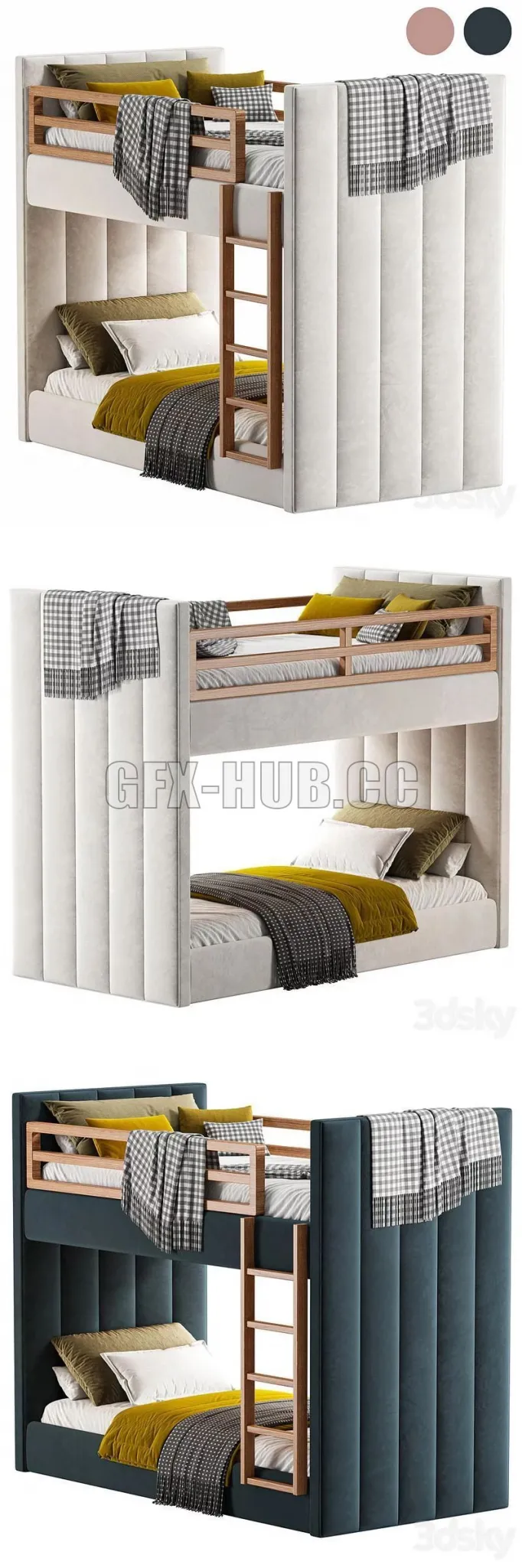 Childrens bed bunk line 3D Model