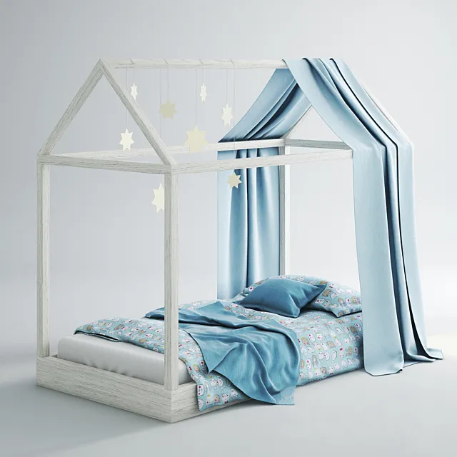 Children’s bed-house 01 (Blue) 3DModel Children’s bed-house 01 (Blue) 3DModel