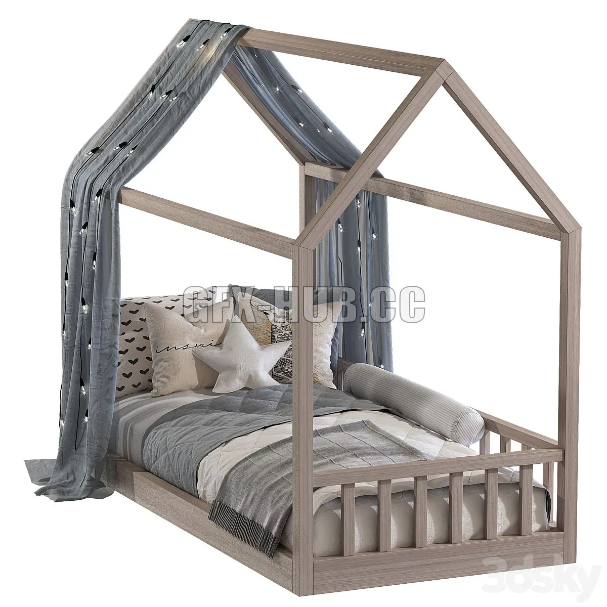 Childrens bed in the form of a house 3D Model Childrens bed in the form of a house 3D Model
