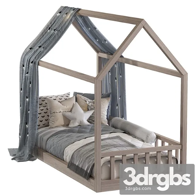 Childrens Bed In The Form Of A House 3D Model Download