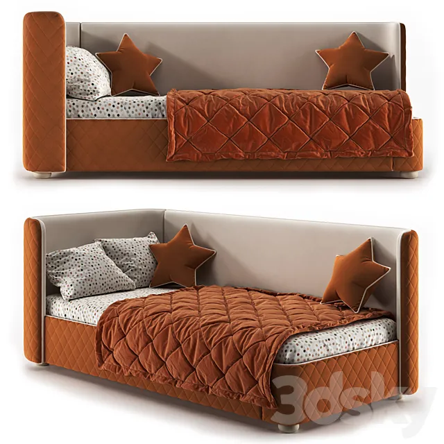 Children’s bed Matelasse-07 Cognac 3D Model Children’s bed Matelasse-07 Cognac 3D Model