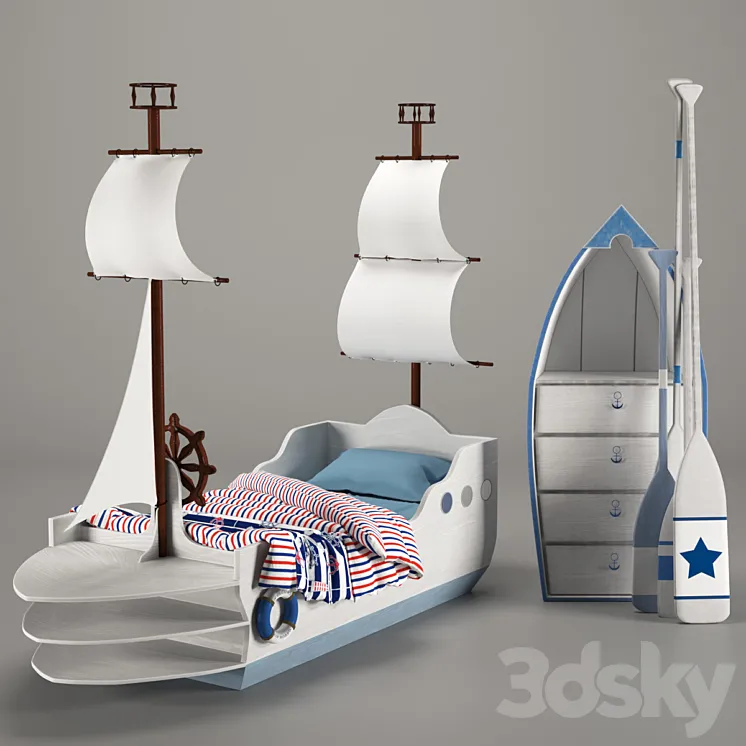 Children's Boat Bed 3D Model Free Download Children's Boat Bed 3D Model Free Download
